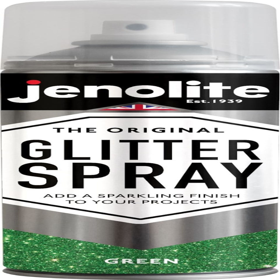 image 1 of Jenolite Multi-Surface Glitter Paint - Green - 400ml Spray Can
