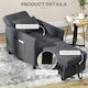 image 6 of HOMCOM Pull Out Chair Bed, Sleeper Chair with Pillow, Side Pockets, Grey