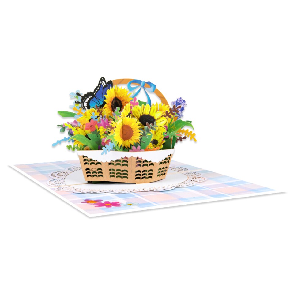 image 1 of Sunflower Bloom Basket 3D Pop Up Greeting Card