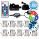 image 9 of Set of 10 - 30mm IP67 Colour Changing LED Decking Kit with Photocell Chrome | Clear