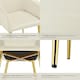 image 5 of Dining Chair Avane - velvet look, padded armchair, high backrest and high armrests - Set of 4 Cream | Beige