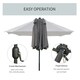 image 5 of Outsunny 4.4m Double-Sided Sun Umbrella Patio Parasol Solar Lights Khaki