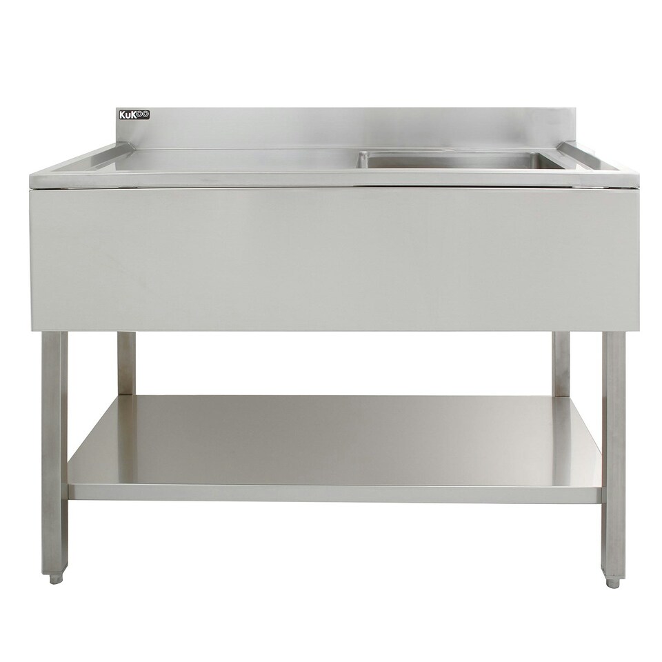 image 1 of KuKoo Commercial Sink & Pre-Rinse Tap - Left Hand Drainer Silver