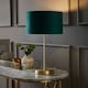 image 2 of ValueLights Charlie Gold Table Lamp Green Velvet Shade | Gold