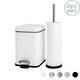 image 1 of Harbour Housewares Mismatched Toilet Brush & Bin Set - White | White | White