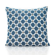 Berkeley Geometric Chenille 45cm x 45cm Teal Cushion Set of 4 | Blue | Cream & Beige | 45cm x 45cm x 10cm | 4