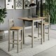 image 1 of Premium Corona Grey Square High Breakfast Bar Dining Set with Drop Leaf Table and 2 Bar Chairs | Grey | Grey | One Size | 1