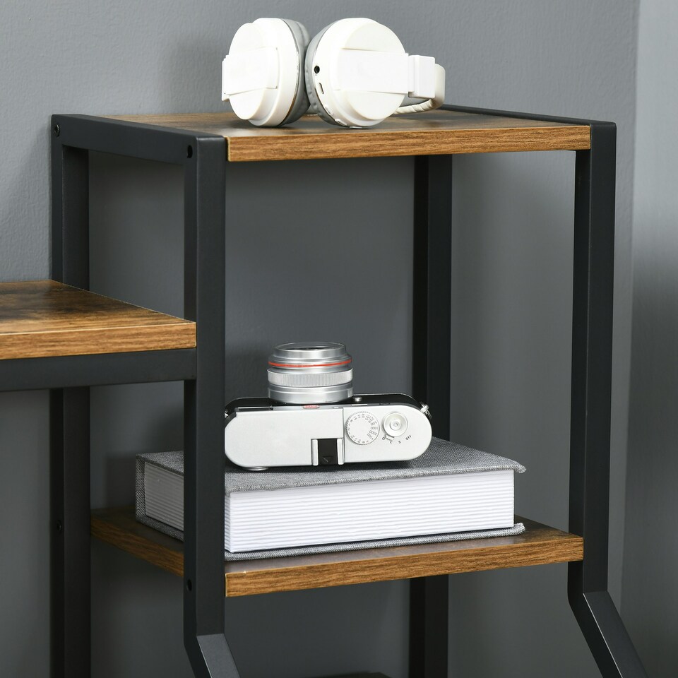 image 1 of HOMCOM Computer Desk with Shelves Home Office Study Table for Small Spaces