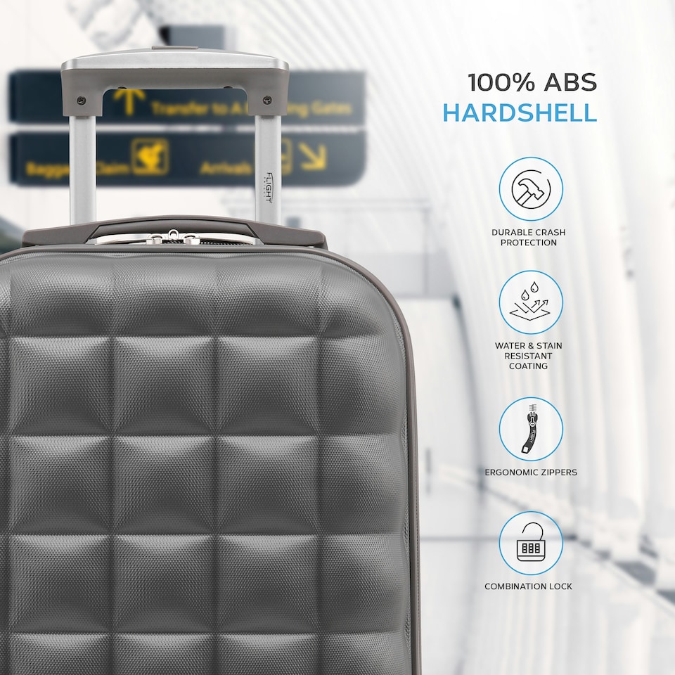 image 1 of Flight Knight Bubble Suitcase - Ryanair easyJet Jet2 Approved - 8 Wheel Carry Cabin Hardcase 55x35x20cm Cream | Cream | Cabin Bag