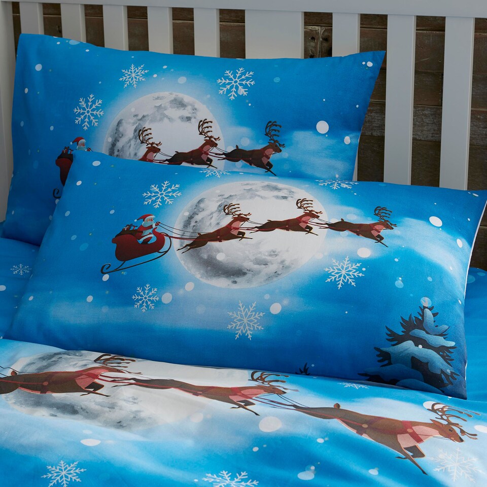 image 1 of Bedlam Santa Glow In The Dark Duvet Cover Set Multi