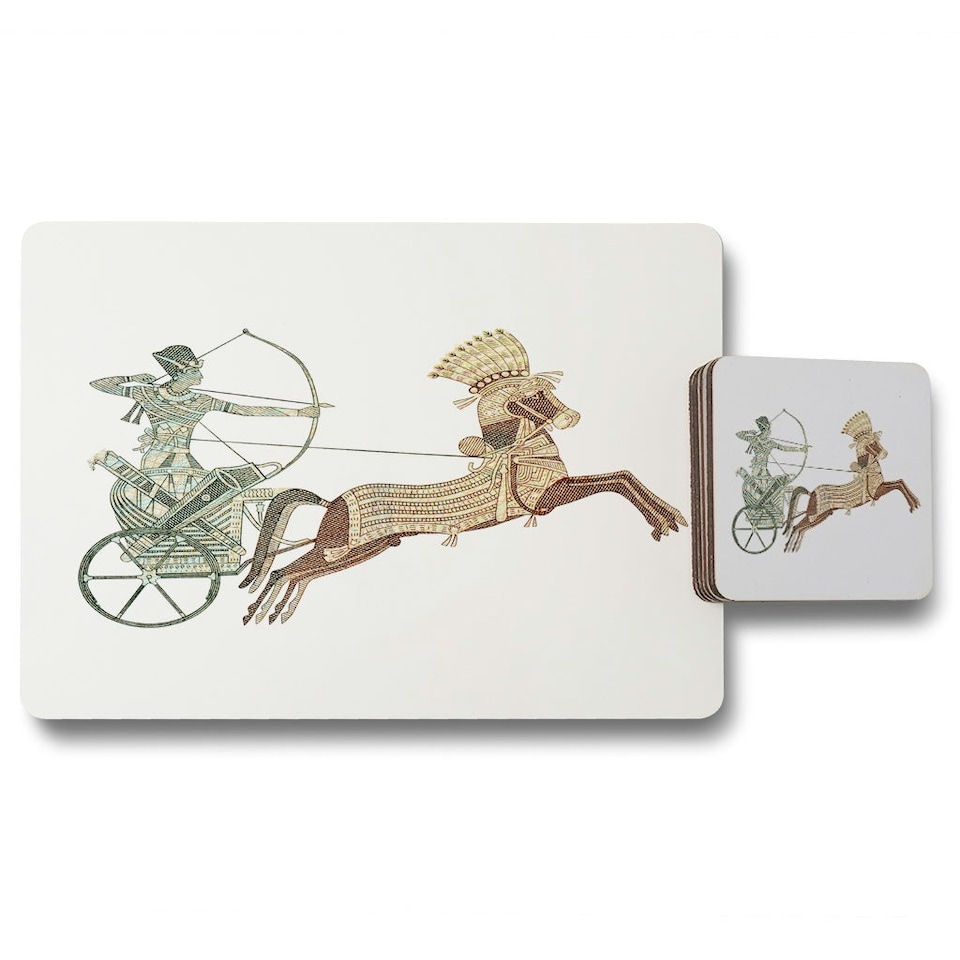 Pharaoh on War Chariot (Placemat & Coaster Set)