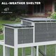 image 4 of PawHut Wooden Rabbit Hutch, Outdoor Bunny Cage with Waterproof Roof | Grey | Grey, Black, White | 97 x 75.5 x 90 cm