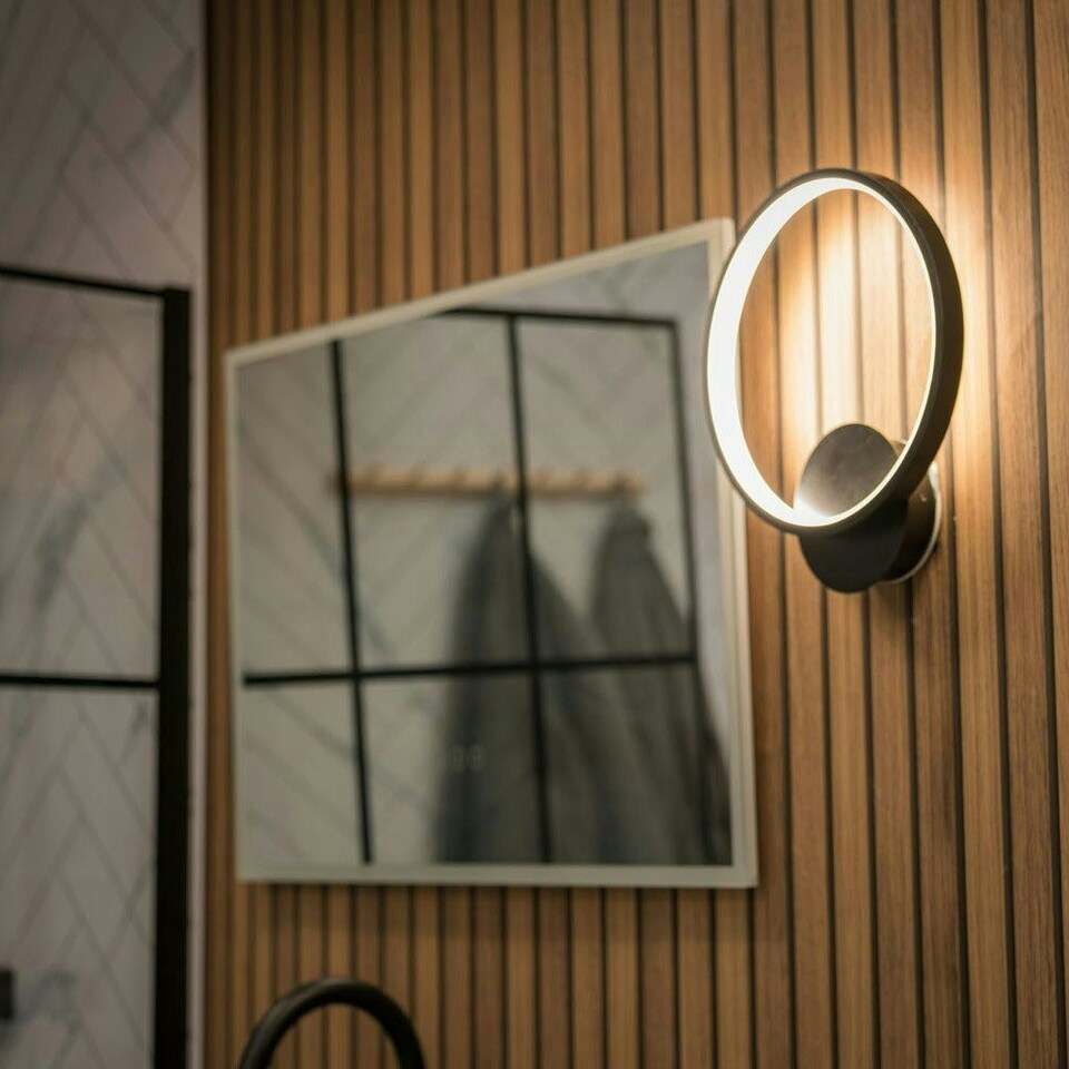 image 1 of ValueLights Infinity Black Circle Integrated LED Wall Light