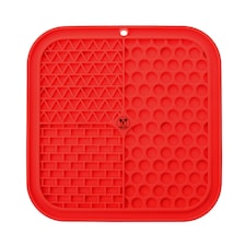Silicone Licking Mat - Providing Mental Stimulation and  Anxiety Relief - Red Red