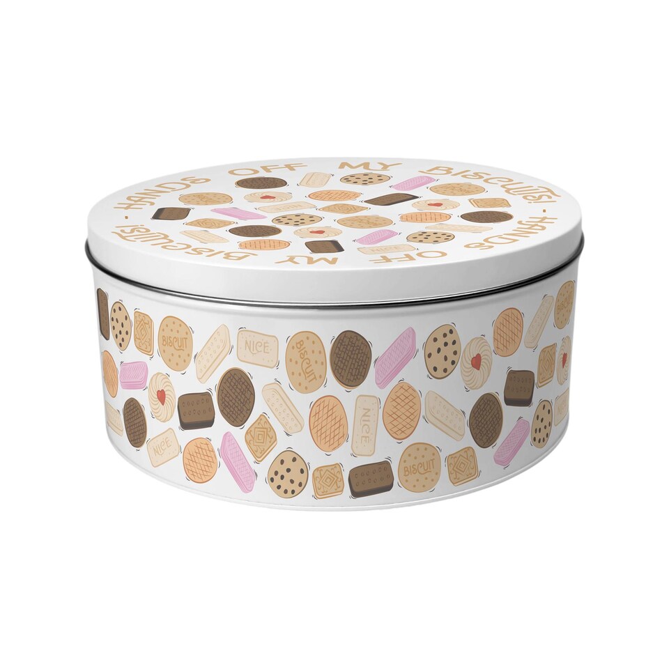 image 1 of Hands Off My Biscuits Novelty Large Cake Tin