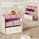 image 3 of AIYAPLAY 3-Tier Kids Storage Shelf with 6 Removable Fabric Boxes | Pink | White | 63L x 30W x 66H cm | 1