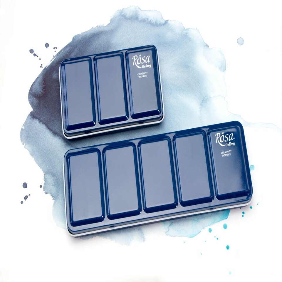 image 1 of Indigo Blue Empty Box of 12 Watercolor Pans by Rosa Gallery
