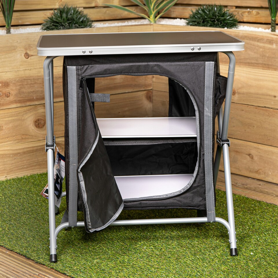 image 1 of 60cm Portable Foldable Camping Table / Cabinet in Black