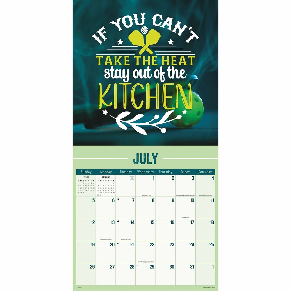 image 1 of Pickleball Calendar 2026, Wall Calendars, Month To View, Sports, Gift