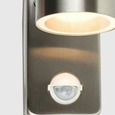 ValueLights Barrow Stainless Steel Outdoor Garden Wall Down Light with PIR Motion Sensor - IP44 Rated with LED Bulb