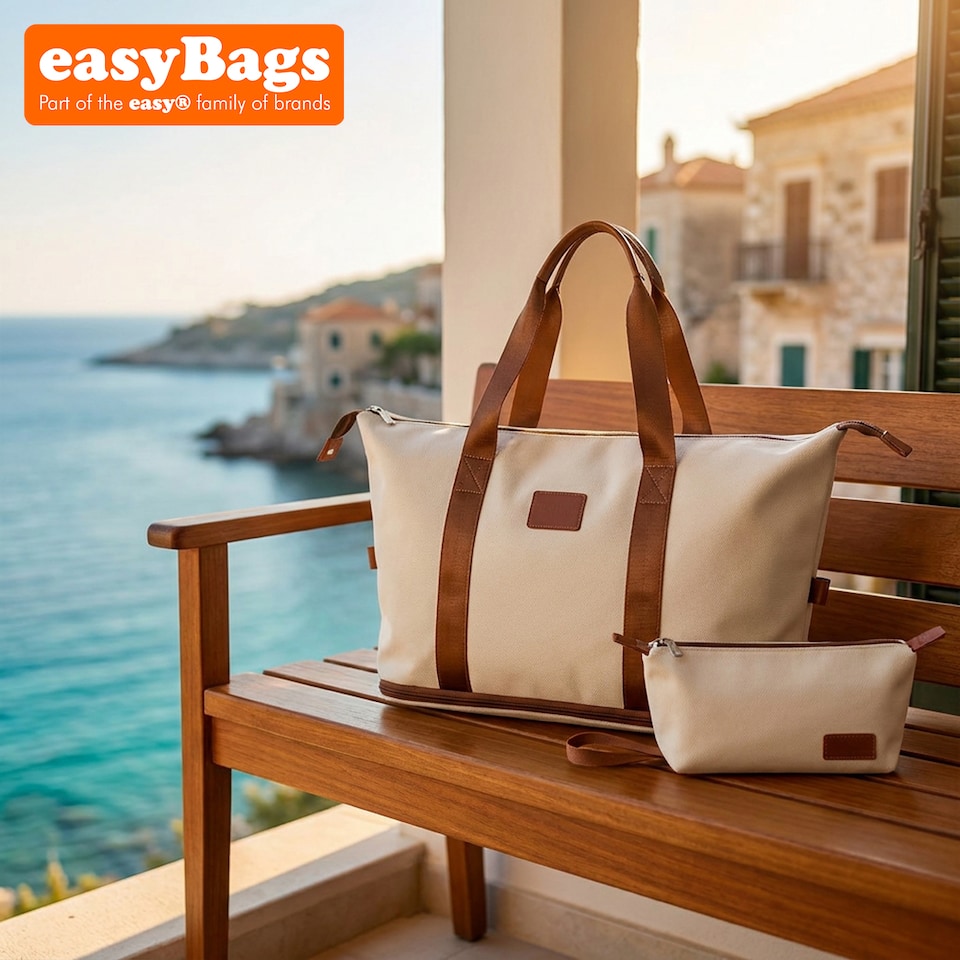 image 1 of Stylish Duffel Bag & Toiletry Bag, Perfect Gym, Travel & Everyday Carry - Beige