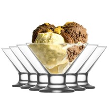 LAV Crema Ice Cream Bowls - 11cm - Clear - Pack of 6 Clear