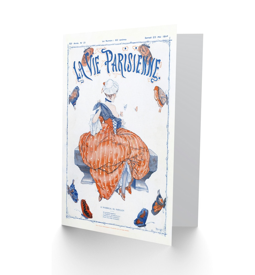 image 1 of La Vie Parisienne Butterfly Woman Magazine France Paris Card