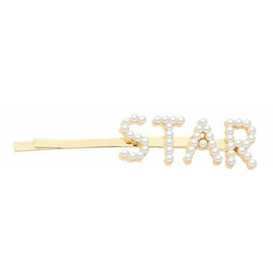 image 1 of Envie Women's Pearl Words Letters Hairpin, Star