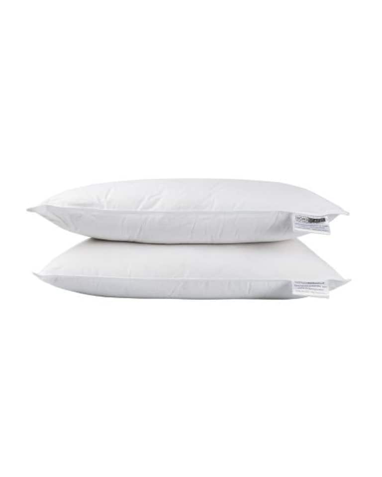 image 1 of Homescapes Pure Mulberry Silk Blend Pillow Pair with 100% Cotton Casing | White