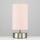 image 3 of ValueLights Satin Touch Dimmer Bedside Table Lamp With Pink Cylinder Light Shade