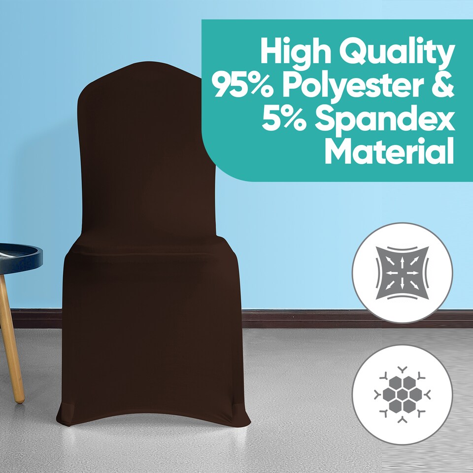 image 1 of Chair Cover Spandex Polyester Stretch, Flat Dining Slipcovers - 1pc