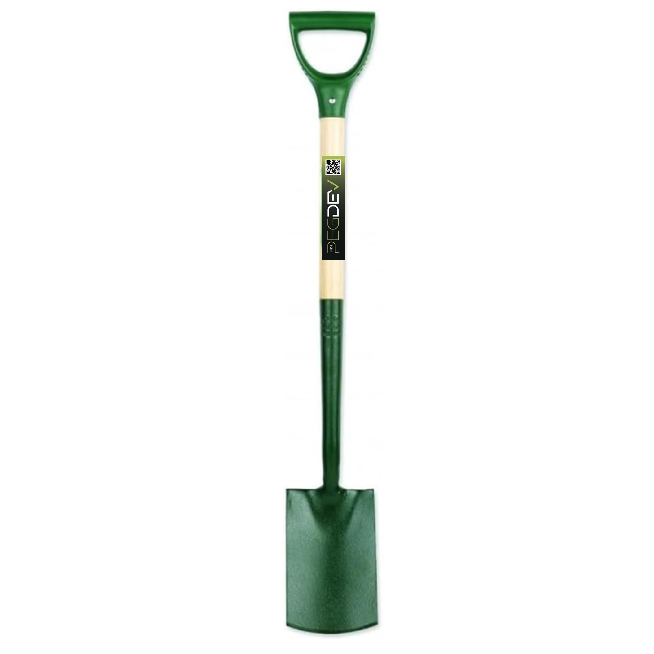 Pegdev Ergonomic Steel Border Spade Ash Ergo YD Handles 2kg Weight 28" Length Precision in Dark Green