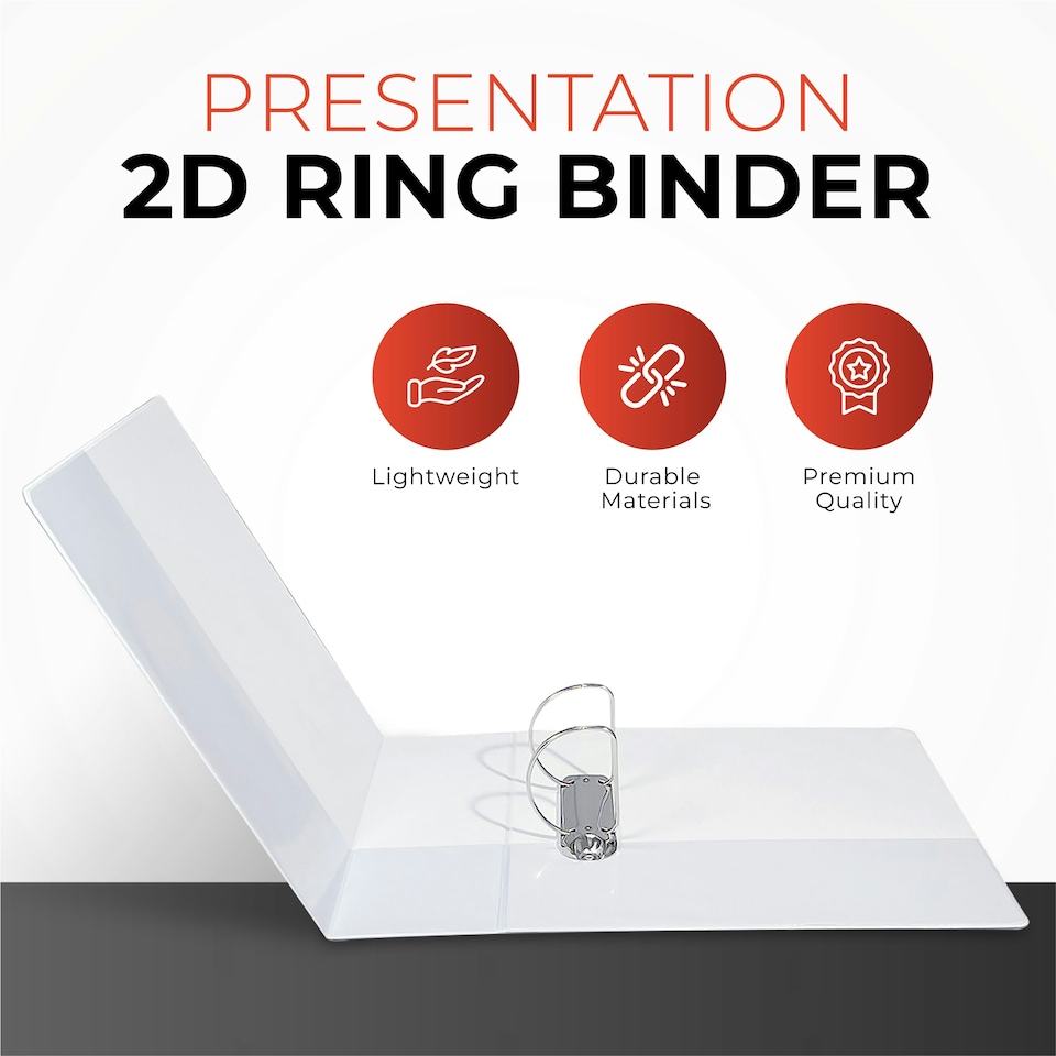 image 1 of Pack of 6 A4 White 4” (101mm) Presentation 2D Ring Binders with Fully Customisable Covers