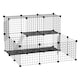image 1 of PawHut Pet Playpen DIY Small Animal Cage for Rabbit Ferret Chinchilla - Black