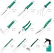 image 2 of 10-Piece Stainless Steel Gardening Tools Set (Green) - Heavy-Duty Garden Hand Tools with Ergonomic Handles & Carry Case -Ideal Gift for Gardeners