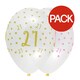 image 1 of Creative Party Latex 21st Birthday Balloons (Pack of 50) - Yellow - One Size