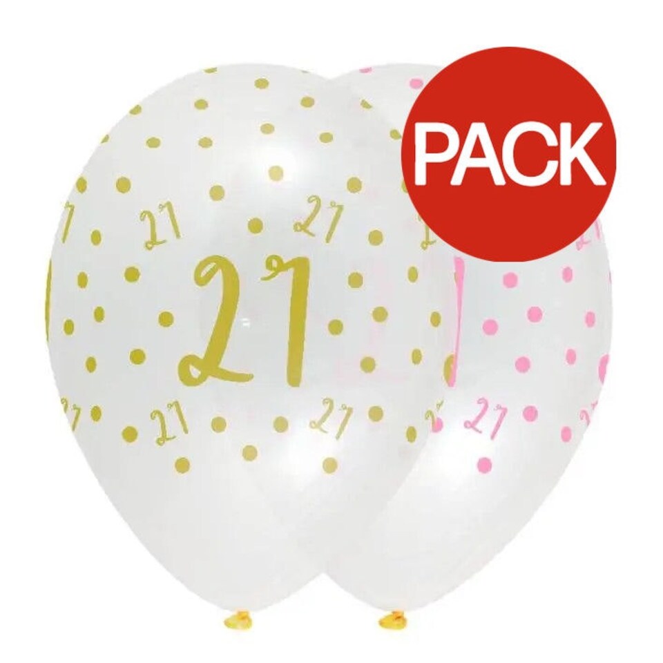 image 1 of Creative Party Latex 21st Birthday Balloons (Pack of 50) - Yellow - One Size