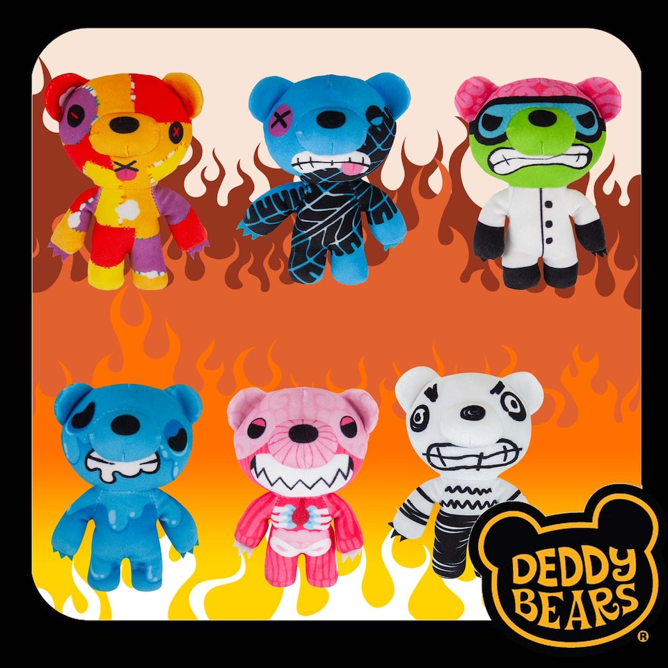 image 1 of vfm-estore Deddy Bears Skidmark Soft Toy 14cm x 15cm x 8cm - Blue Plush