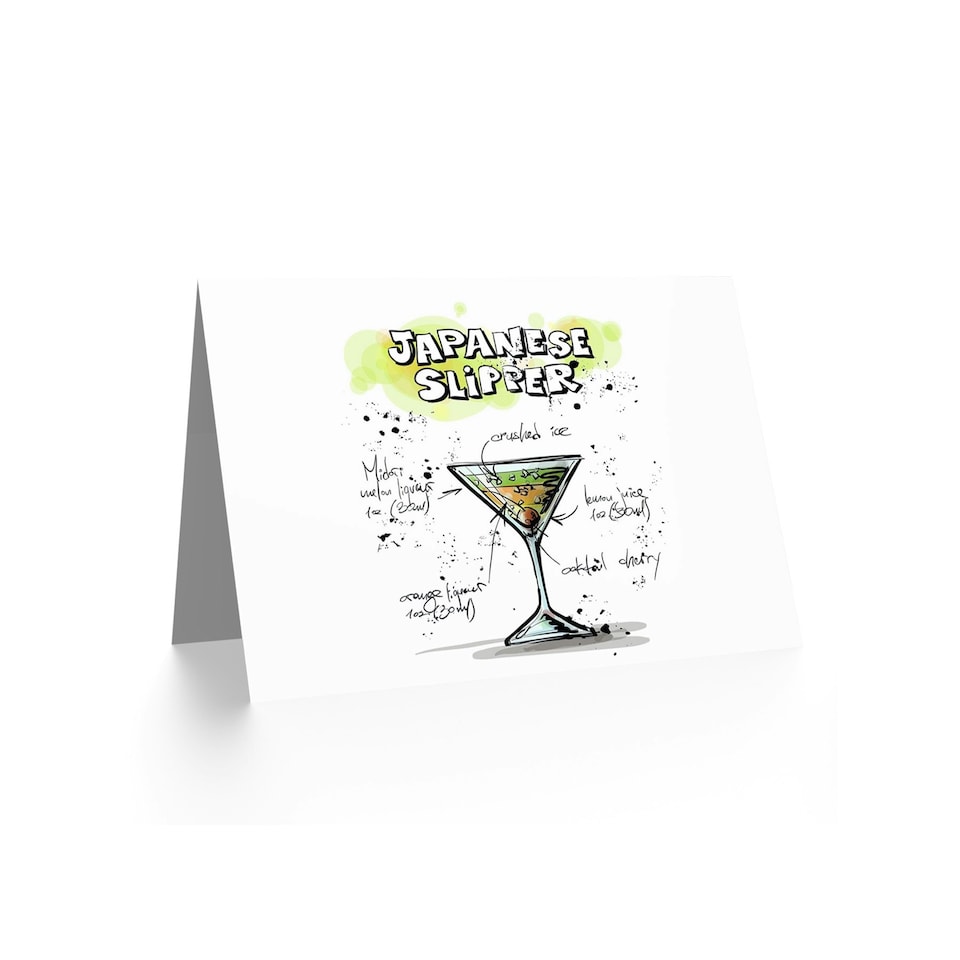 image 1 of Japanese Slipper Cocktail Drink Friendship Card