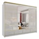 image 1 of Sliding Wardrobes 4U Sydney High Gloss Sliding Wardrobe with Mirror, LED & Drawers - 203cm or 253cm | White | White203 | 253cm