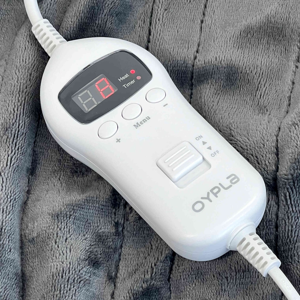 image 1 of Machine Washable Heated Throw Electric Blanket with 10 Heat Settings | Grey