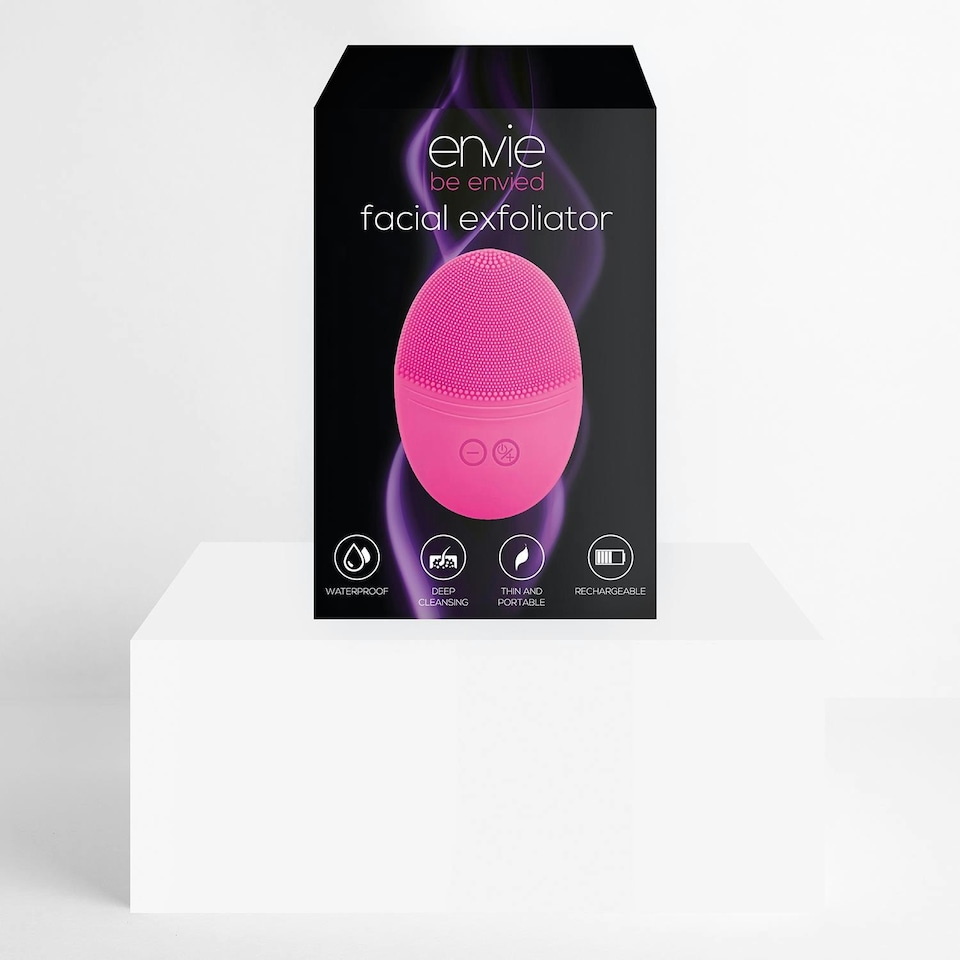 image 1 of Envie Compact, Portable and Waterproof Facial Exfoliator for Women, Pink