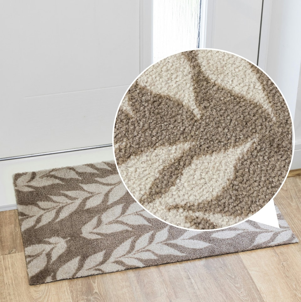 image 1 of JVL Mega Doormat - 50x75cm, Leaves