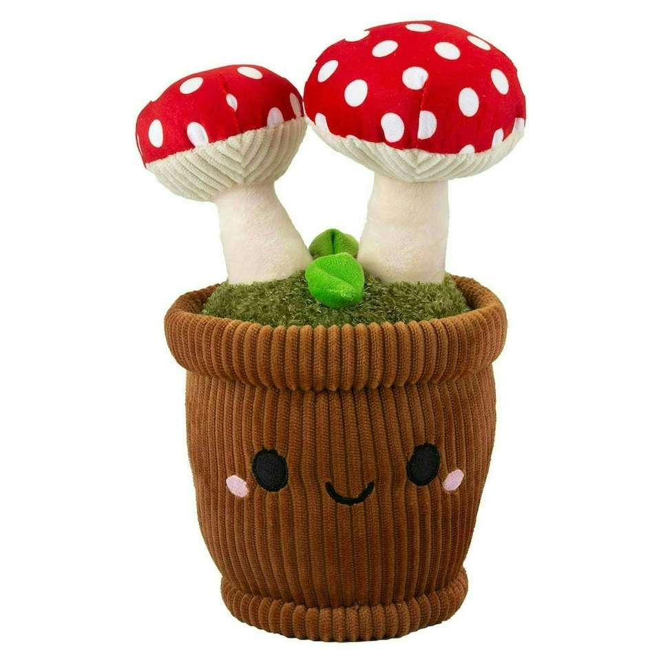 image 1 of Flowerpot Soft Toy Cute Plushie Huggable Cuddly Stuffed Toy Gift 30cm Red