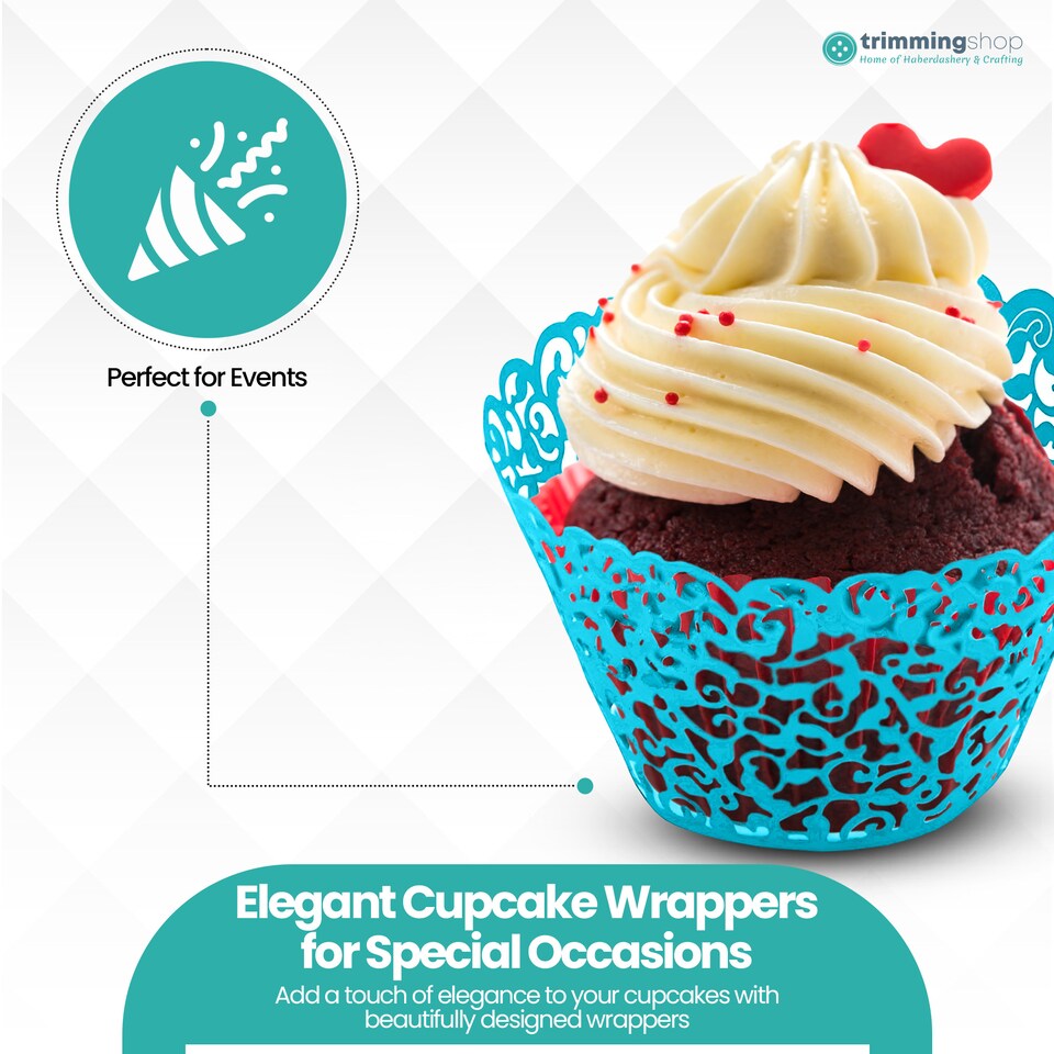 image 1 of Cupcake Wrappers Laser Cut Floral Design Paper Cup Holders - 25pcs