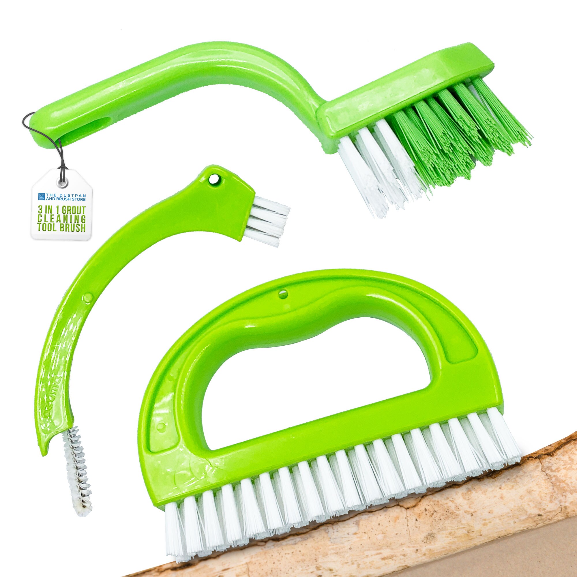 Grout & Tile Cleaning Brush Set 3 in 1 Tool for Cleaning Bathroom Tiles and Showers