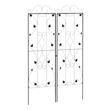 Outsunny Set of 2 Metal Trellis for Climbing Plants, Leaf Design, 50 x 181cm
