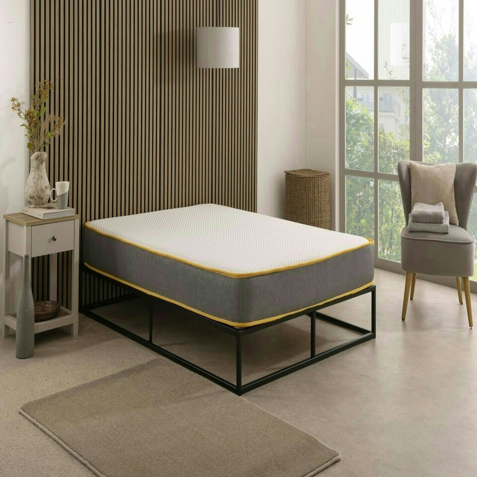 image 1 of The Saffron Comfort All Foam Mattress – 8" Deep Memory & Reflex Foam Grey | Small Double