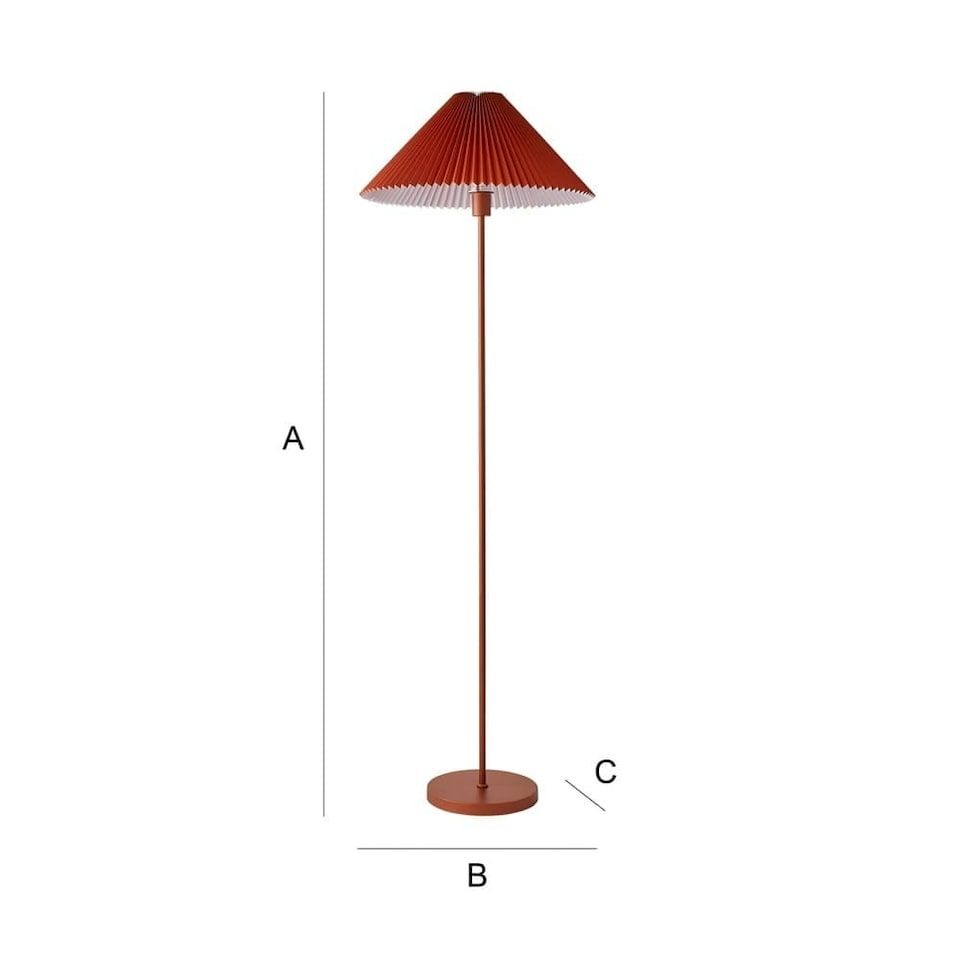 image 1 of ValueLights Akira Burnt Orange Pleated Shade Freestanding Floor Lamp | Orange