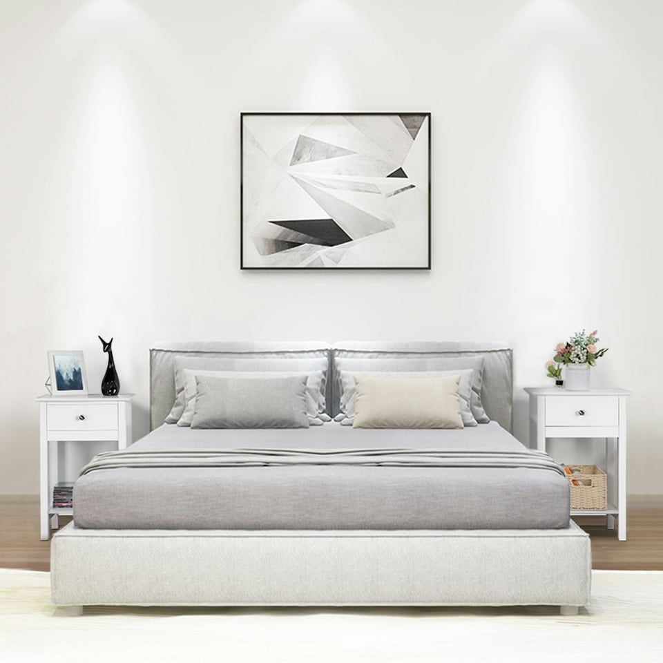 image 1 of Yaheetech 2PCS Modern Design Bedside End Table with Drawer